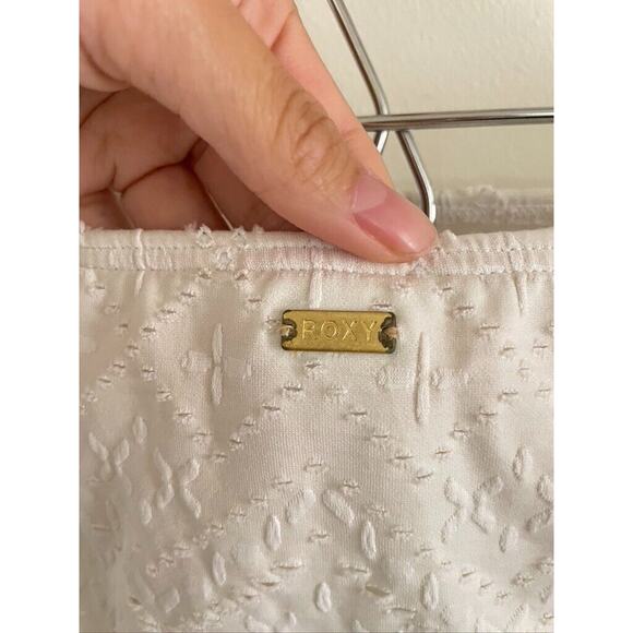 Roxy Bikini Bottom Women's Medium Swimwear Quiet Beauty White Moderate Mid Waist - Picture 5 of 6